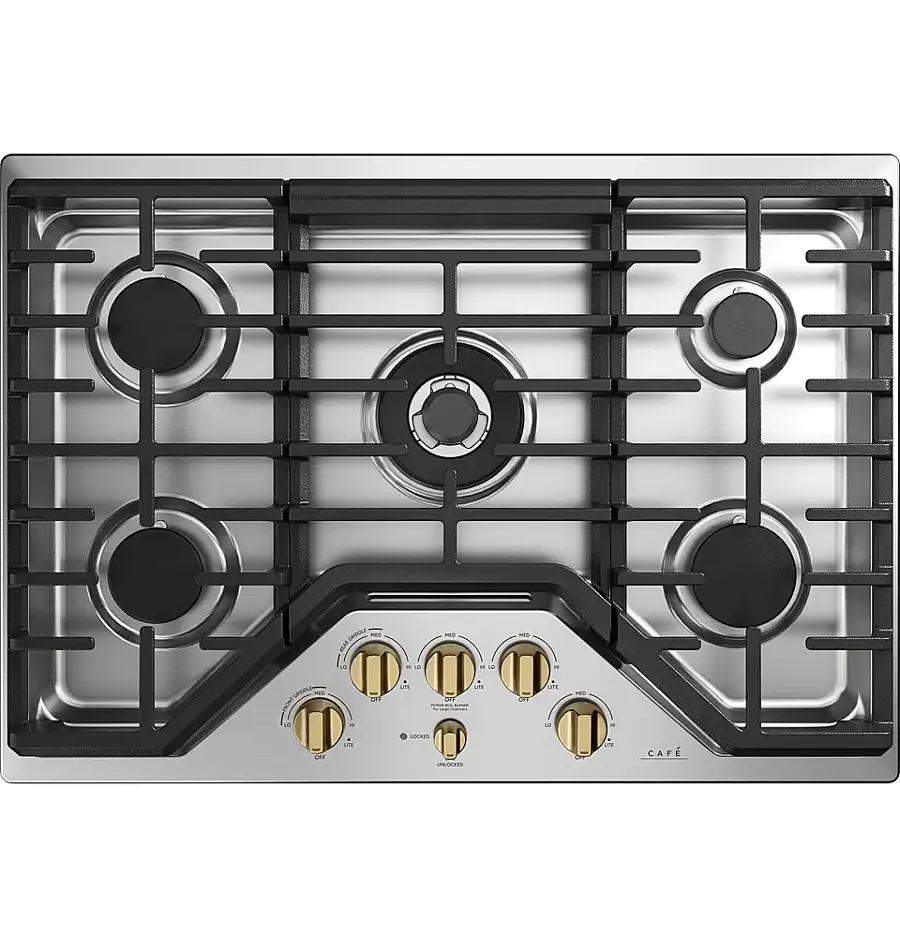 Alt View 26. Café - 30" Gas Cooktop - Stainless Steel.