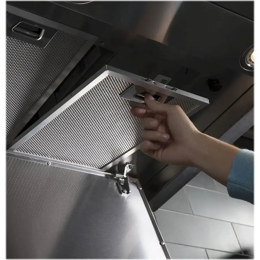 Alt View 20. GE - 36" Convertible Range Hood - Stainless steel.