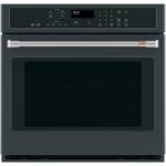 Café - 30" Built-In Single Electric Convection Wall Oven - Matte Black - Front_Standard