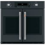 Café - 30" Built-In Single Electric Convection Wall Oven - Matte Black - Front_Standard