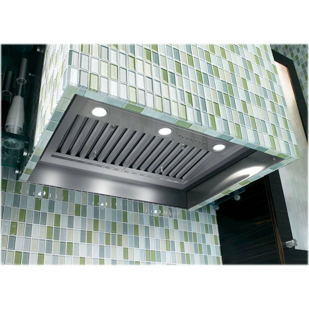 Alt View 13. GE - 28" Convertible Range Hood - Stainless steel.