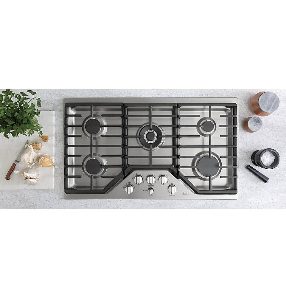 Alt View 12. Café - 36" Gas Cooktop, Customizable - Stainless Steel.