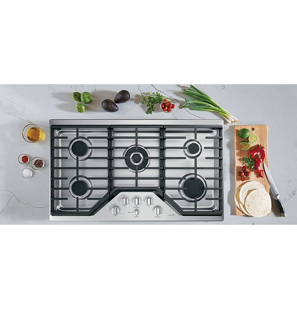 Alt View 13. Café - 36" Gas Cooktop, Customizable - Stainless Steel.