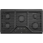 GE - Profile 36" Gas Cooktop - Black stainless steel - Front_Standard