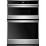 Front. Whirlpool - 27" Single Electric Wall Oven with Built-In Microwave - Stainless Steel.