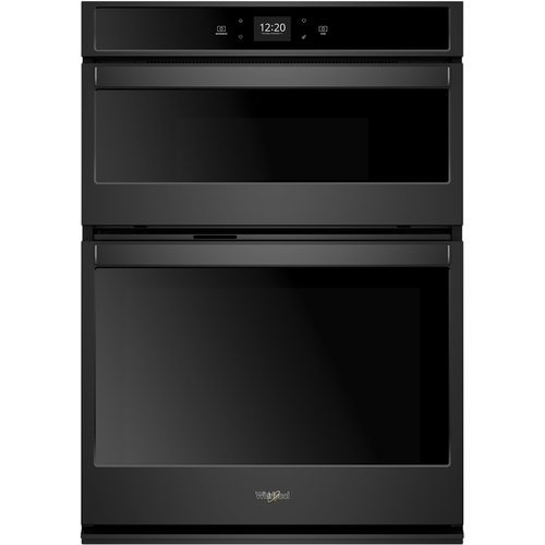 Whirlpool - 27" Double Electric Wall Oven with Built-In Microwave - Black