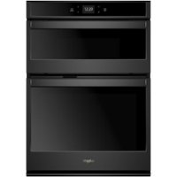 Whirlpool - 27" Double Electric Wall Oven with Built-In Microwave - Black - Front_Zoom