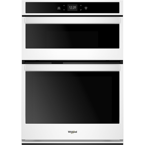 Whirlpool - 27" Double Electric Wall Oven with Built-In Microwave - White