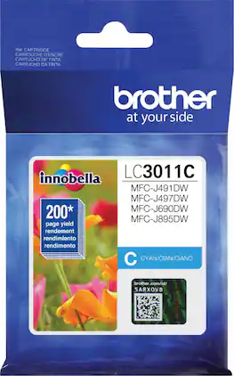 Brother - LC3011C Standard-Yield Ink Cartridge - Cyan - Blue