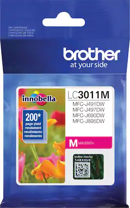 Front. Brother - LC3011M Standard-Yield Ink Cartridge - Magenta.