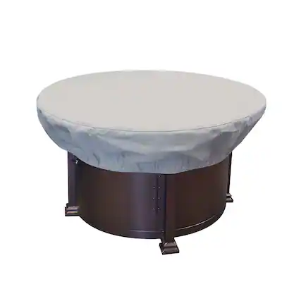 Front. Mondawe - Fits 36" to 42" Dia x 12"H Outdoor Furniture Protective Cover Fits 36" Round Fire Pit / Ottoman - Grey.