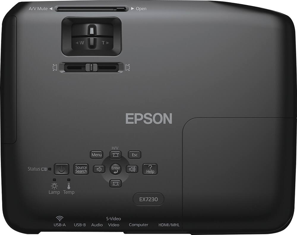 Top. Epson - EX7230 Pro WXGA 3LCD Projector - Black.