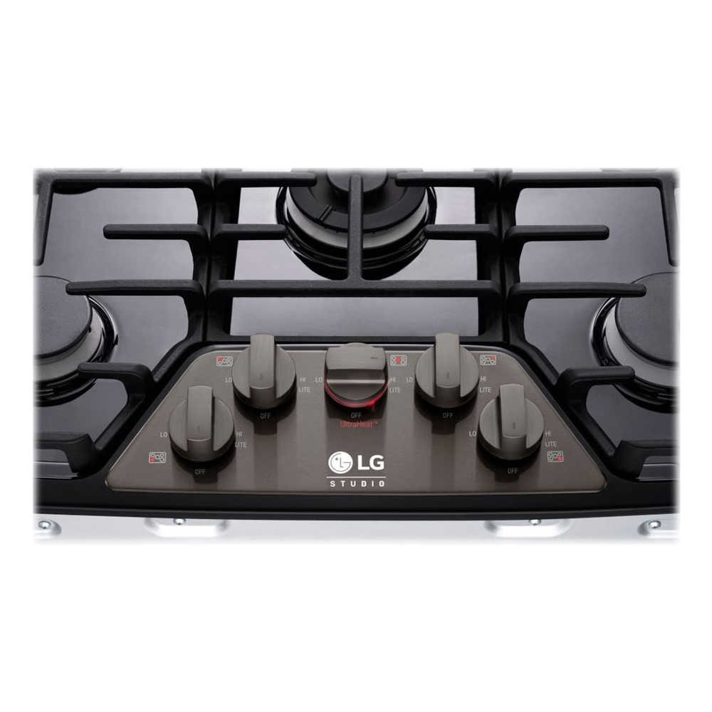 Lg Studio 30 Gas Cooktop Printproof Black Stainless Steel