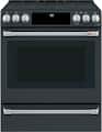 Café - 30 in. Wide 5 Element 5.7 Cu. Ft. Slide-In Electric Convection Range, Customizable - Matte Black