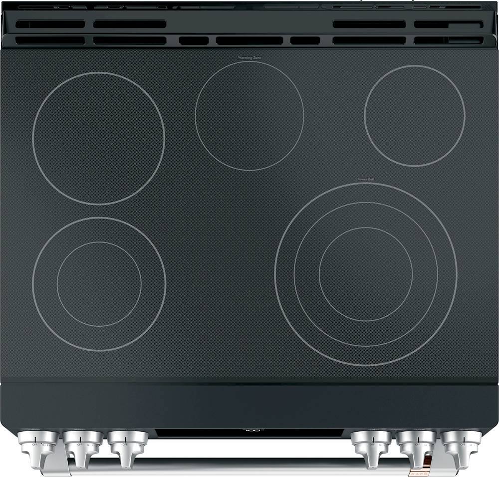 Alt View 12. Café - 5.7 Cu. Ft. Slide-In Electric Convection Range, Customizable - Matte Black.