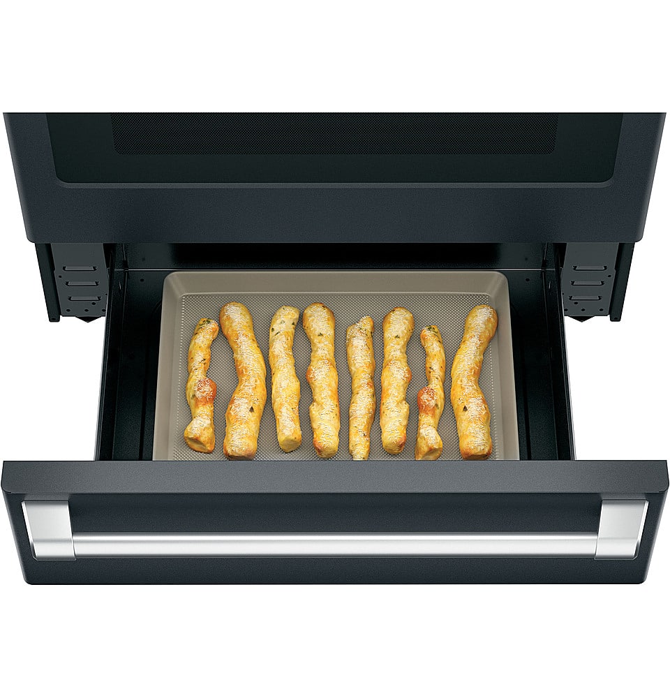 Alt View 35. Café - 5.7 Cu. Ft. Slide-In Electric Convection Range, Customizable - Matte Black.