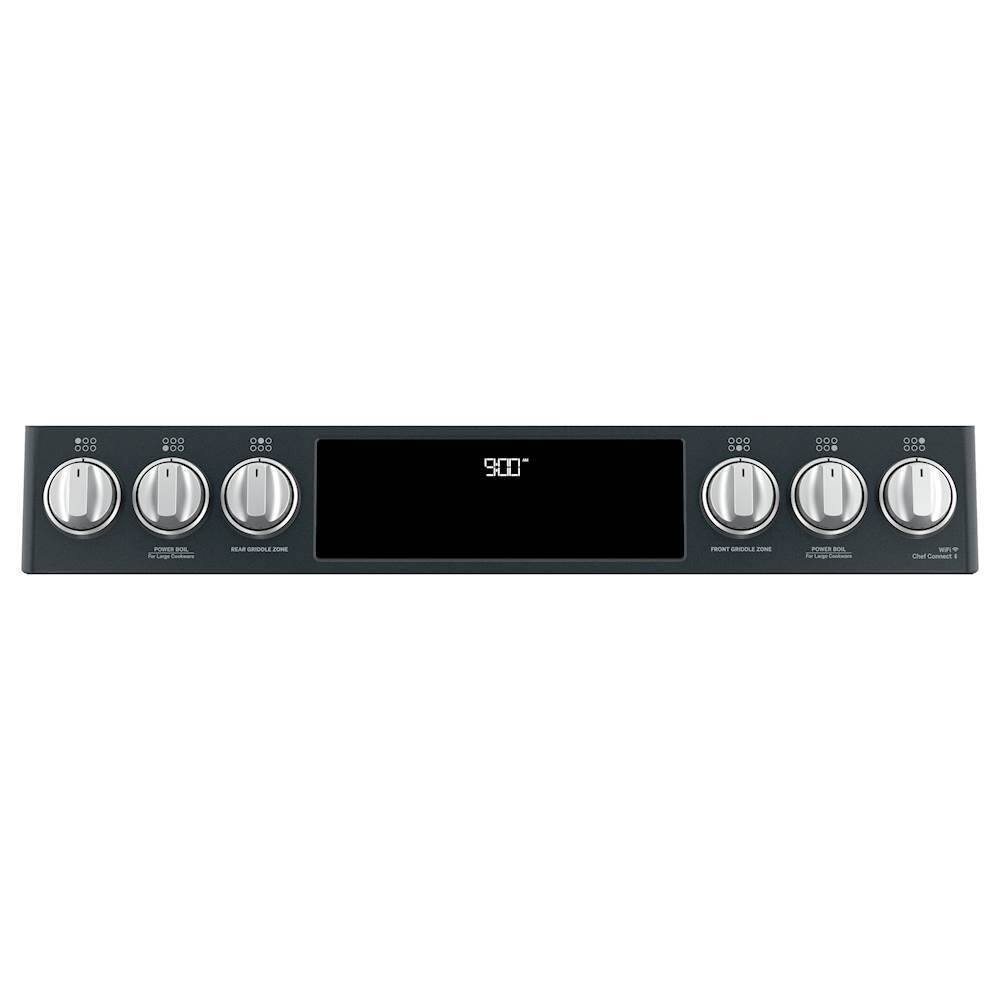 Alt View 2. Café - 5.7 Cu. Ft. Self-Cleaning Slide-In Dual Fuel Convection Range - Matte Black.