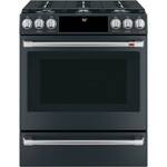 Café - 5.6 Cu. Ft. Self-Cleaning Slide-In Gas Convection Range - Matte Black - Front_Standard
