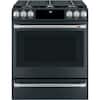 Front. Café - 5.6 Cu. Ft. Self-Cleaning Slide-In Gas Convection Range, Customizable - Matte Black.