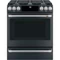 Café - 30 in. Wide 6 Burners 5.6 Cu. Ft. Self-Cleaning Slide-In Gas Convection Range, Customizable - Matte Black