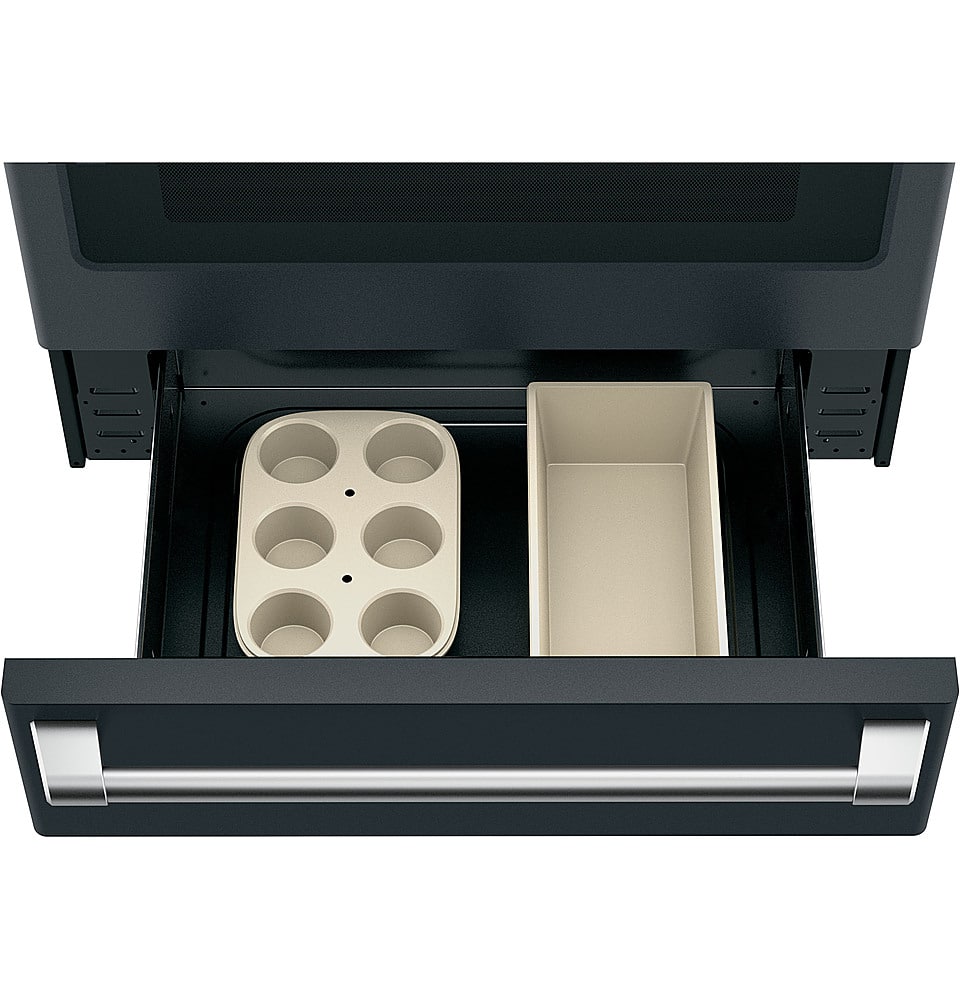 Alt View 13. Café - 5.6 Cu. Ft. Self-Cleaning Slide-In Gas Convection Range, Customizable - Matte Black.