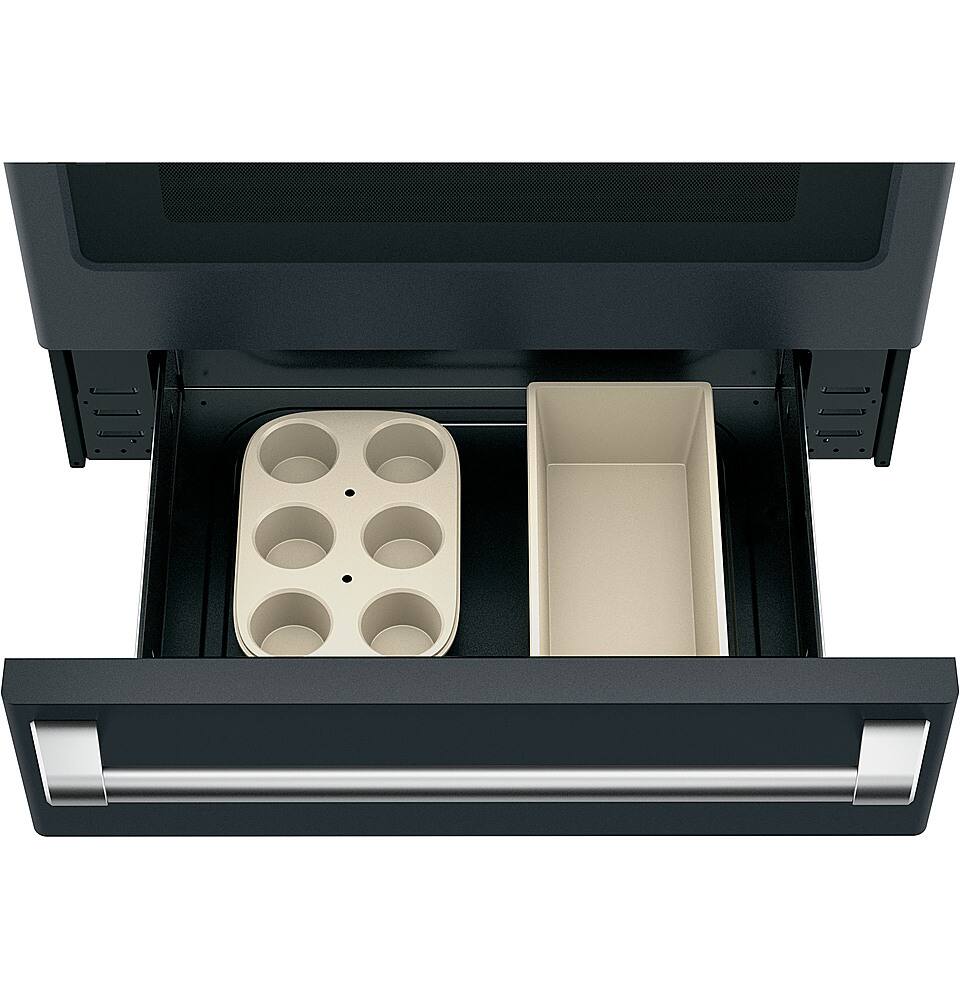 Alt View 13. Café - 5.6 Cu. Ft. Self-Cleaning Slide-In Gas Convection Range, Customizable - Matte Black.