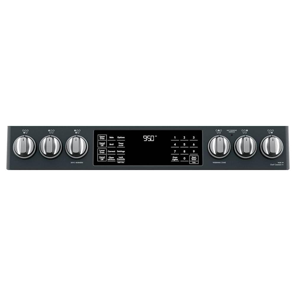 Alt View 11. Café - 7.0 Cu. Ft. Slide-In Double Oven Electric Induction Convection Range - Matte Black.