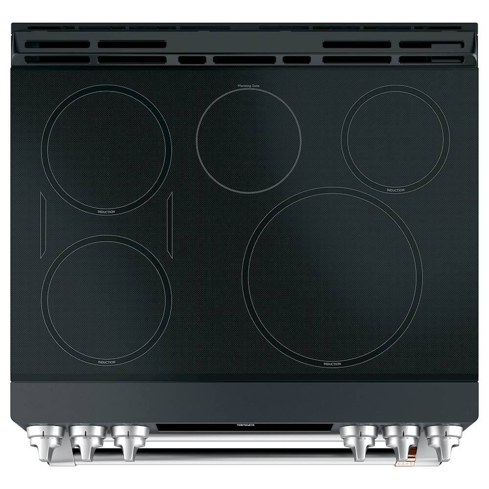 Alt View 12. Café - 7.0 Cu. Ft. Slide-In Double Oven Electric Induction Convection Range - Matte Black.