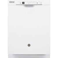 GE - 24" Front Control Built-In Dishwasher with 3rd Rack, 50 dBA - White - Front_Zoom