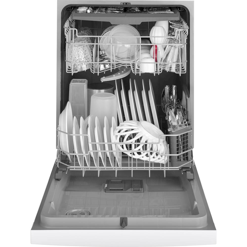 Ge 24 Front Control Built In Dishwasher With 3rd Rack 50 Dba White