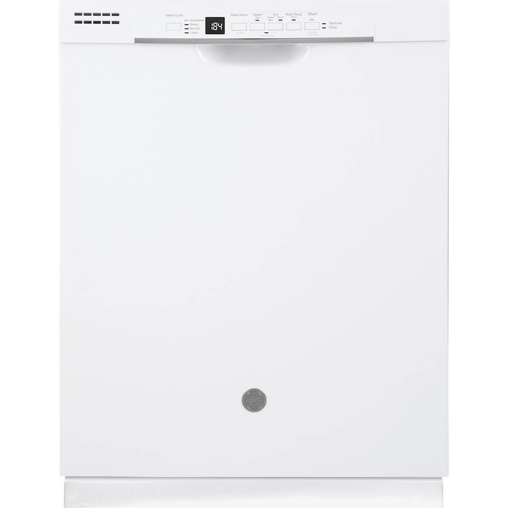 GE – 24″ Front Control Built-In Dishwasher, 54 dBA – White