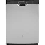 GE - 24" Front Control Tall Tub Built-In Dishwasher - Stainless steel - Front_Standard
