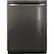 Front. GE - 24" Top Control Tall Tub Built-In Dishwasher - Black Stainless Steel.