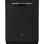 GE - 24" Front Control Tall Tub Built-In Dishwasher - Black - Front_Standard