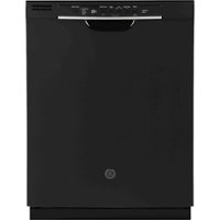 GE - 24" Front Control Tall Tub Built-In Dishwasher - Black - Front_Zoom