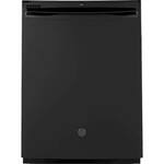 GE - 24" Top Control Tall Tub Built-In Dishwasher - Black - Front_Standard
