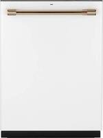 Café - 24" Top Control Tall Tub Built-In Dishwasher with Stainless Steel Tub - Matte White - Front_Standard