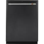 Café - 24" Top Control Tall Tub Built-In Dishwasher with Stainless Steel Tub - Matte Black - Front_Standard