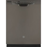 GE - 24" Front Control Tall Tub Built-In Dishwasher with 3rd Rack - Slate - Front_Zoom