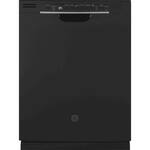 GE - 24" Front Control Tall Tub Built-In Dishwasher - Black - Front_Standard