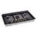 Left. LG - STUDIO 36" Gas Cooktop - PrintProof Black Stainless Steel.