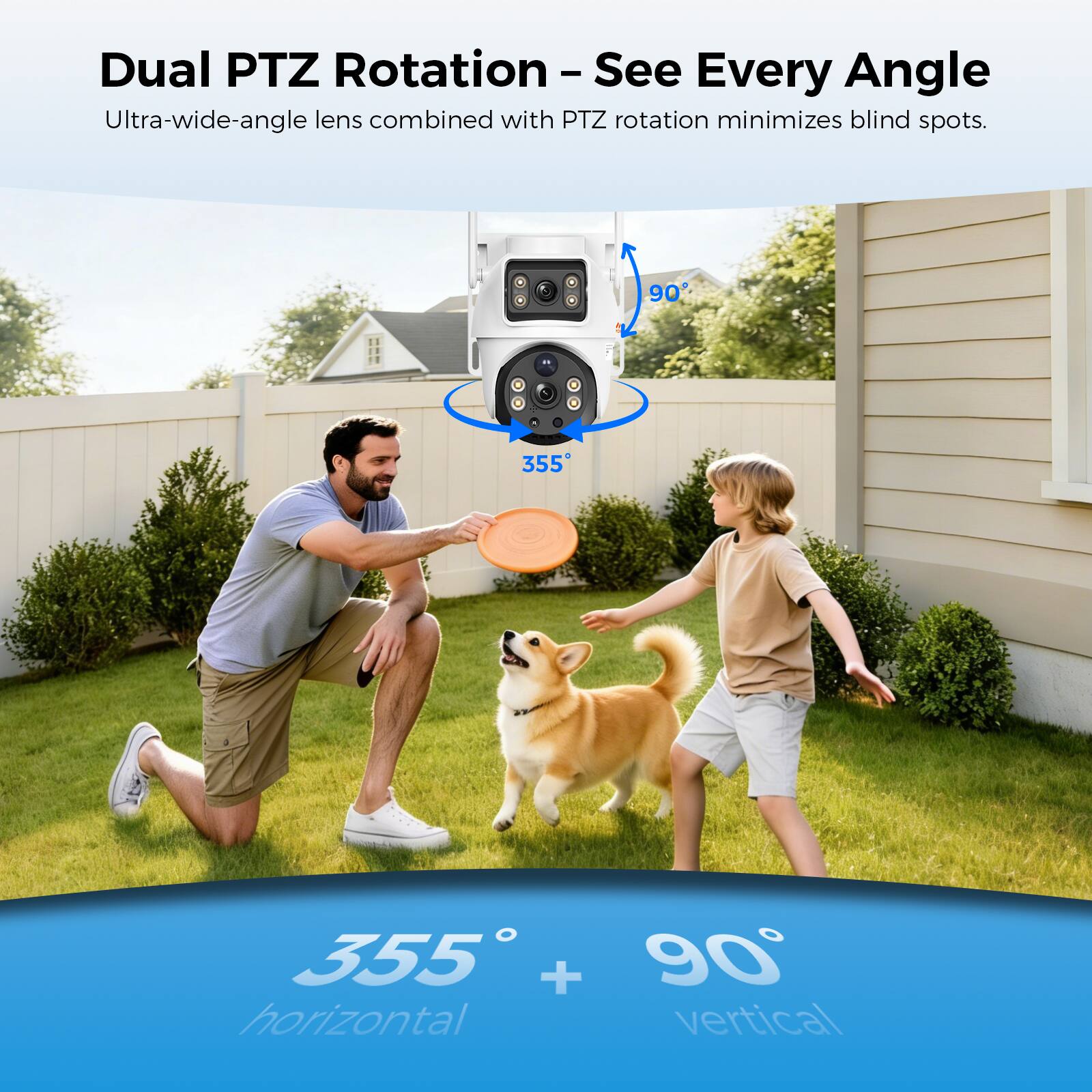 Miro BP09 4G Solar Security Camera, Dual Lens PTZ Linkage, AI