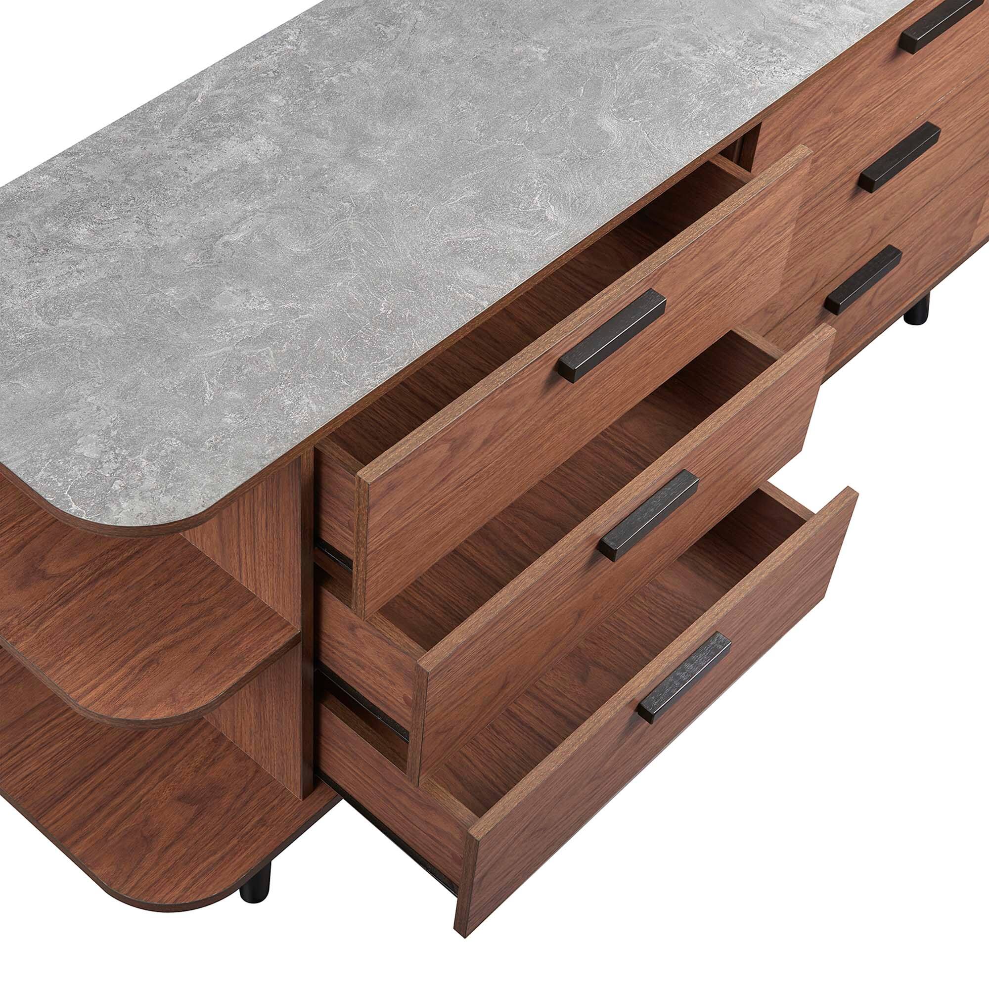 Alt View 6. Modway - Langston Open Display Storage Sideboard by Modway - Walnut Gray.