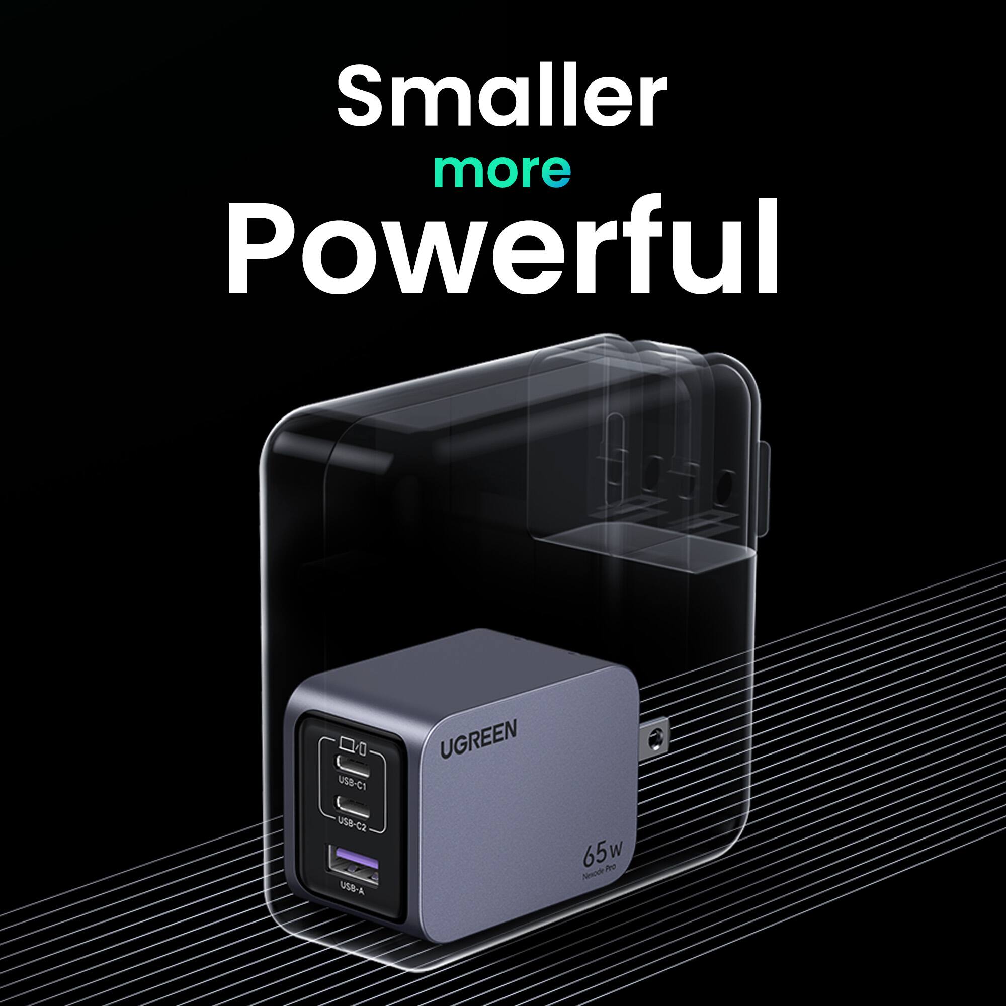 Smaller more Powerful, USB-C1, USB-C2, USB-A, 65W, UGREEN