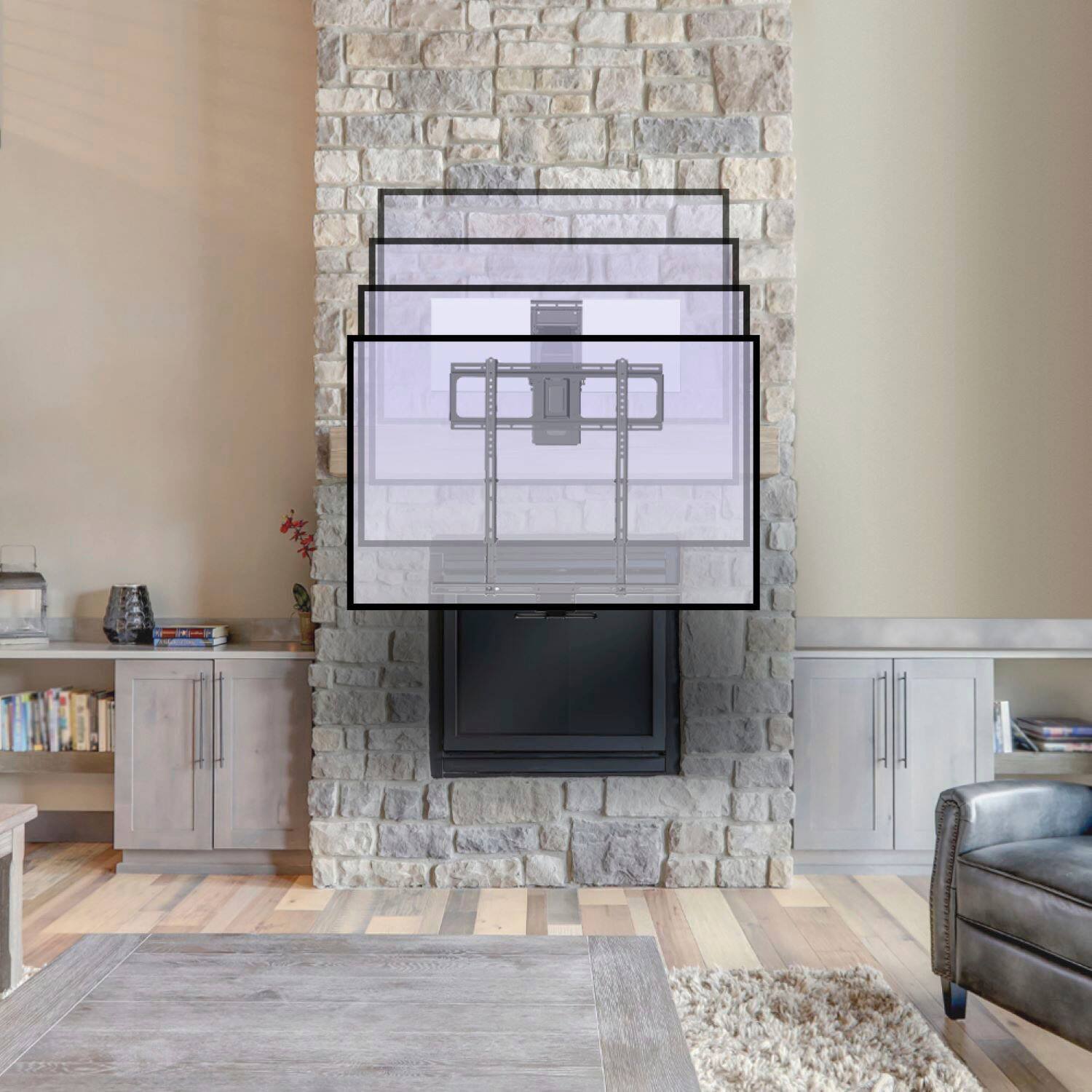 Alt View 13. MantelMount - Pull Down TV Wall Mount for Most 45" - 90" TVs - Black.
