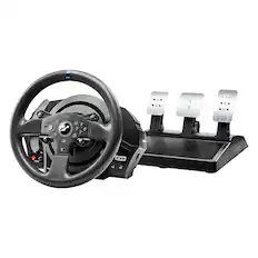 Front. Thrustmaster - T300RS GT Racing Wheel and 3 Pedals for PlayStation 4, PlayStation 5, PC - Black.