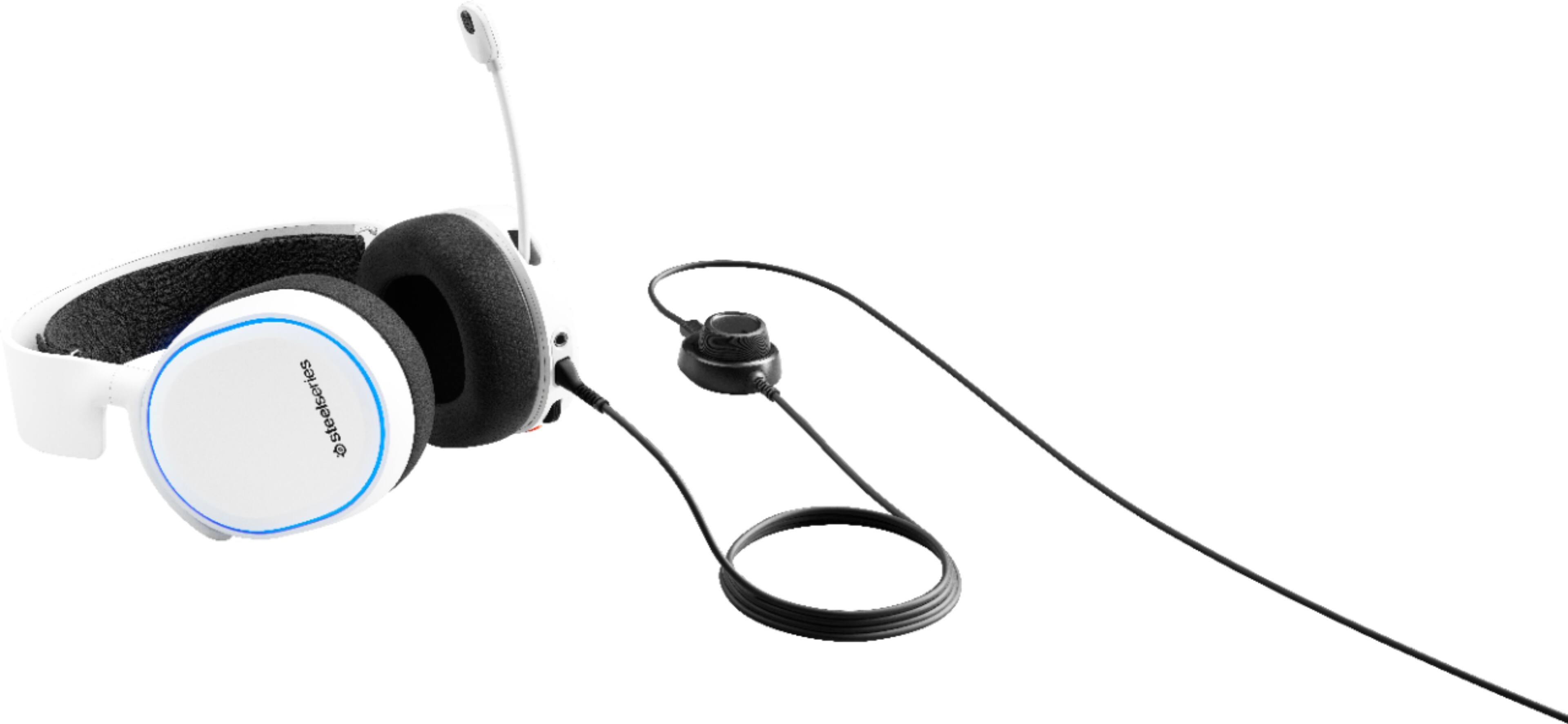 Alt View 13. SteelSeries - Arctis 5 Wired DTS Headphone:X v2.0 Gaming Headset for PC, PS5, and PS4 - White.