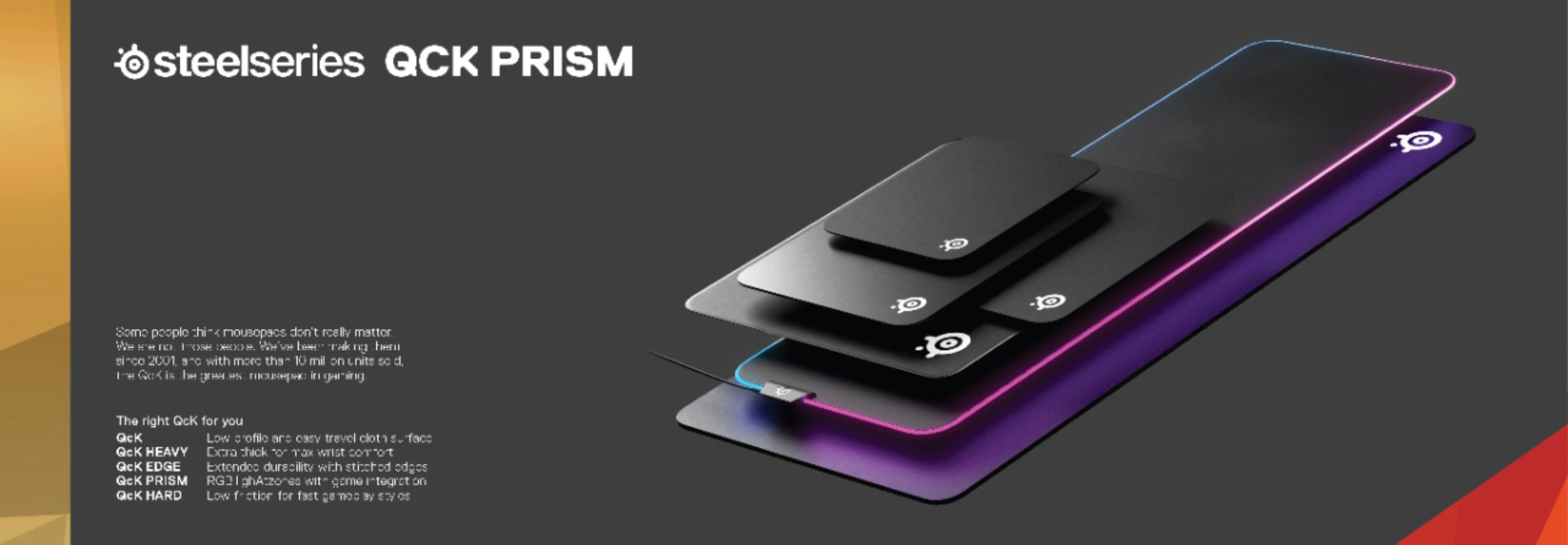 Personal Computer Center - SteelSeries QcK Prism Cloth RGB Gaming Mouse Pad  XL, Brilliant illumination, Game Alerts, Audio Visualiser, Discord  Notifications, NON Slip Rubber Base, Mouse Accuracy, Smooth Surface,  900x300x4mm, 63826 20.000