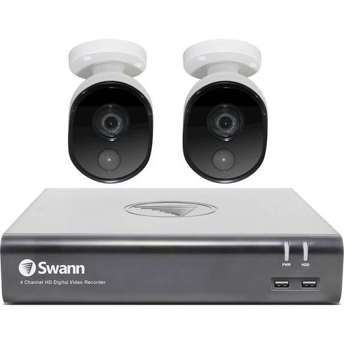 Swann - 4580 4-Channel, 2-Camera Indoor/Outdoor Wired 1080p 1TB DVR Surveillance System-Front_Standard 