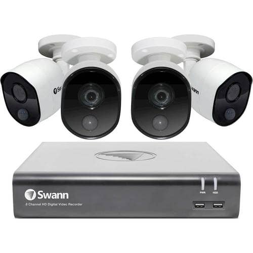 UPC 840236123124 product image for Swann - 4580 8-Channel, 4-Camera Indoor/Outdoor Wired 1080p 1TB DVR Surveillance | upcitemdb.com